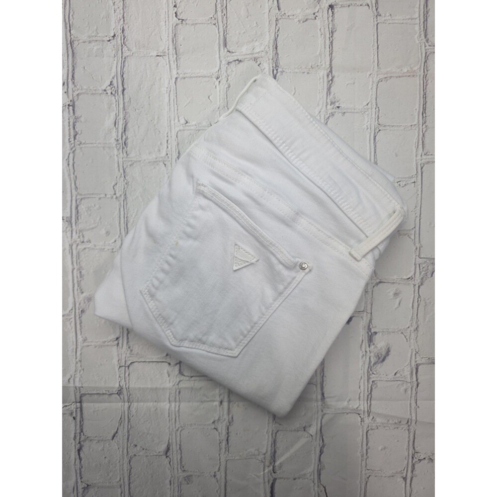 GUESS Women's Sz 29 White Low Rise Skinny‎ Stretch Crop Jeans